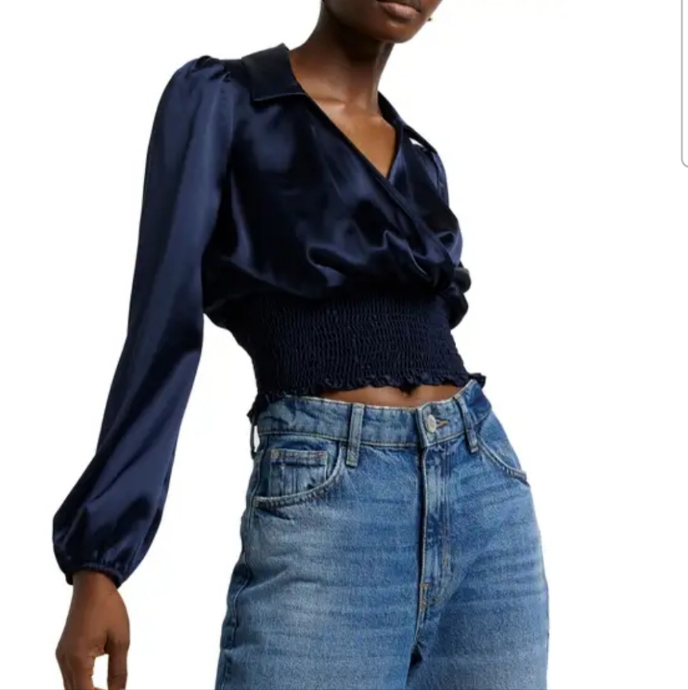 River Island Satin Cropped Top size 8